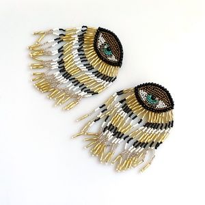Beaded Evil Eye Handmade Earrings